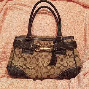 Signature Print Coach Handbag